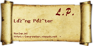 Láng Péter névjegykártya