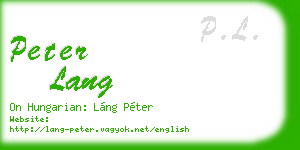 peter lang business card