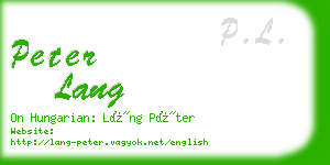 peter lang business card